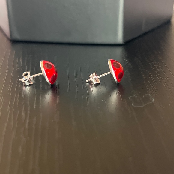 Original ZAG Miraculous Ladybug Bug Earrings Shiny Red Unused - Picture 3 of 4